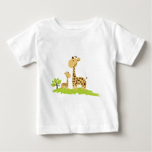 Mamma & Baby Giraffe Grönt & Gult T Shirt