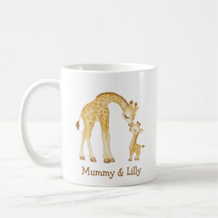 Mamma & Baby Giraffe - Personlig Family Kaffemugg