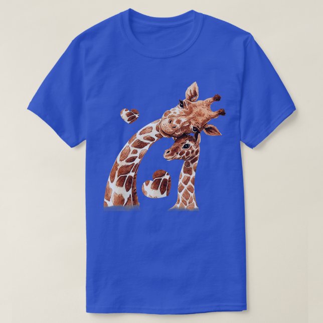 Mamma Baby Giraffe Wildlife Safari Animal Lover mo T Shirt (Design framsida)