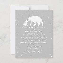 Mamma + Baby Polar Bear Neutralt Baby Shower by Ma Inbjudningar