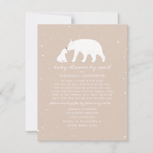 Mamma + Baby Polar Bear Rosa Baby Shower by Mail Inbjudningar