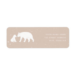 Mamma Baby Polar Bear Rosa Baby Shower Returadress Etikett