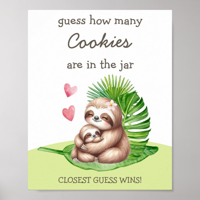 Mamma & Baby Sloth gissar hur många bilspel som Po Poster (Framsidan)