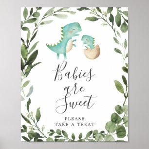 Mamma BabyDinosaur Baby Shower Spädbarn är ett sva Poster