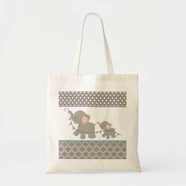 Mamma- & babyelefanttoto tygkasse (Framsidan)