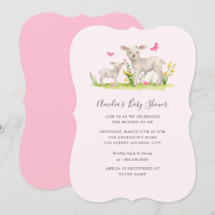 Mamma Babyfår Söt Baby Shower Inbjudningar