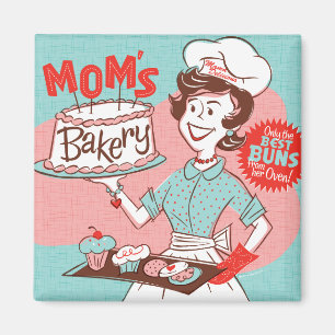Mamma bageriVintage-Stil kvadrerar magneten Magnet