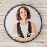 Mamma Banderoll Modern, enkelt foto Knapp<br><div class="desc">Den här enkla och klassiska designen består av serif-typografi och lägger till ett anpassningsbar-foto. "Mamma Bear" skrivet med en bakgrund av fotot på mamma,  mor,  morsa etc.</div>