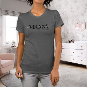 Mamma Barn Namn Est År Svart Familj Typografi T Shirt