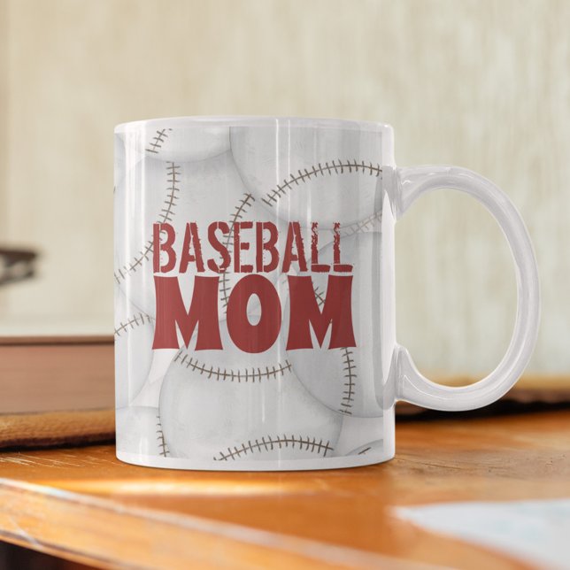 Mamma baseball Typography Cute Kaffemugg (Skapare uppladdad)