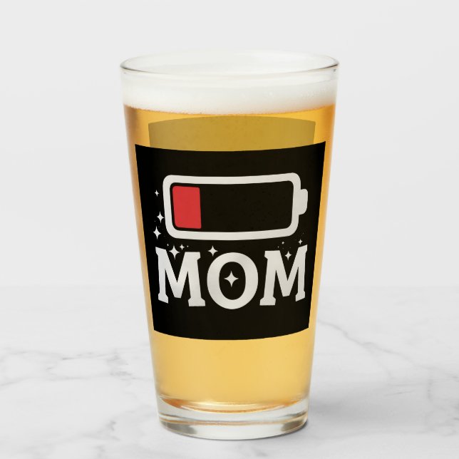 Mamma batteri urladdat trött rolig mors dag glaskopp (Framsida fylld)