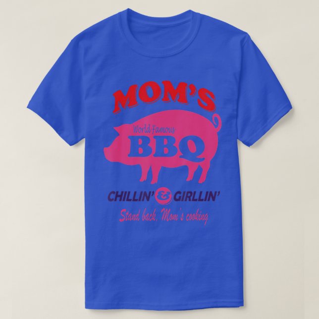 Mamma BBQ Chillin' & Grillin' Funny Mors dag M T Shirt (Design framsida)