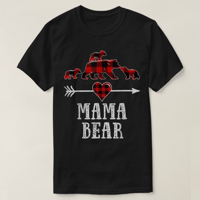 Mamma Bear 3 Unge Shirt, Mamma julklapp T Shirt (Design framsida)