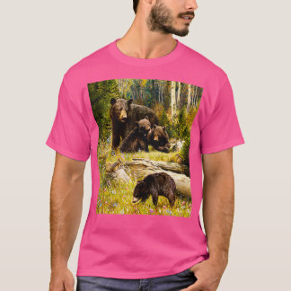 Mamma Bear and Spädbarn Black Bear Family 1 T Shirt