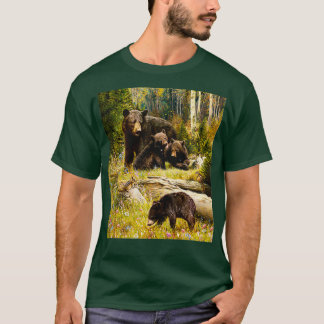 Mamma Bear and Spädbarn Black Bear Family T Shirt