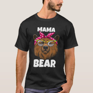Mamma Bear Animal Women Nature Funny Bandana Glass T Shirt