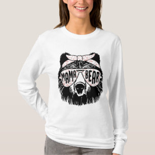 Mamma Bear Ansikte Sunglass Mor Mamma Mamma Mor T Shirt