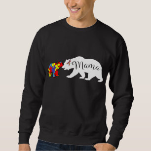 Mamma Bear Autism Awareness Mamma Grandma Women Gi Lång Ärmad Tröja