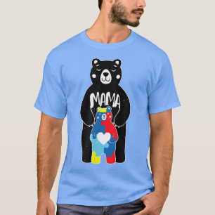 Mamma Bear Autism Awareness Mamma Kärlek Autism Pu T Shirt