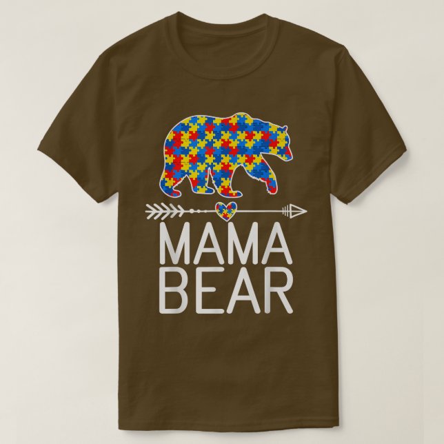 Mamma Bear Autism Awareness Puzzle Biet Premium T Shirt (Design framsida)