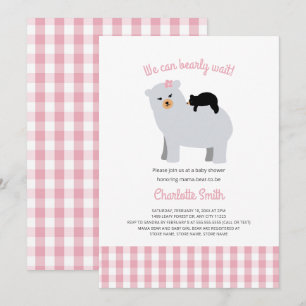 Mamma Bear Baby Bear-babyduschinbjudan för barn Inbjudningar