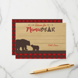 Mamma Bear Baby Shower-råd för Mammor Rådkort