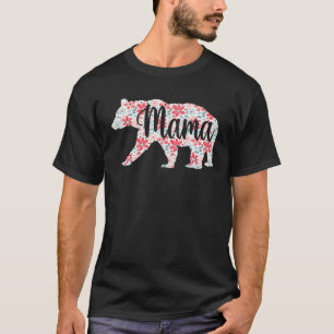 Mamma Bear Blommigt Flower Family Cute Mor s D. T Shirt