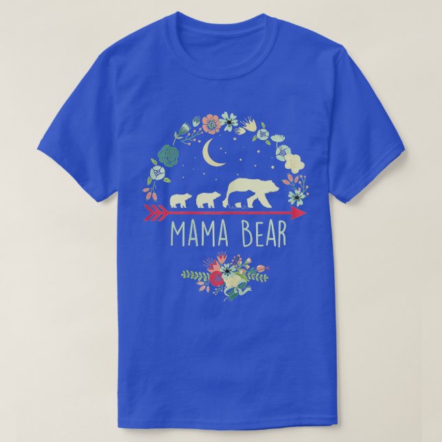 Mamma Bear, Blommigten Mor T Shirt (Design framsida)