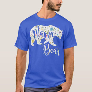 Mamma Bear Blommönster Roligt Mamma Mor Gift Premi T Shirt