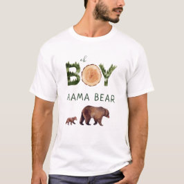 Mamma Bear Boy Woodland Baby Shower T Shirt