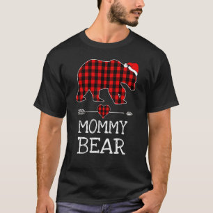 Mamma Bear Buffalo Plade Santa Arrow Julfam T Shirt