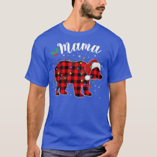 Mamma Bear Buffalo Red Plade Matching Family Jesus T Shirt