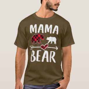 Mamma Bear Buffalo Red Play jul Pajama Famil T Shirt