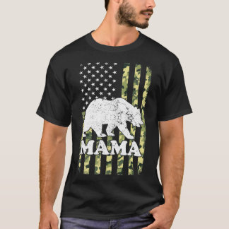 Mamma Bear Camping Hiking Camouflage Förenta state T Shirt