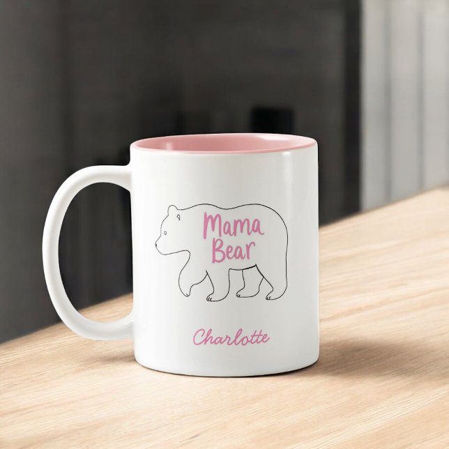 Mamma Bear | Cute & Funny Mors dag Två-Tonad Mugg (Skapare uppladdad)
