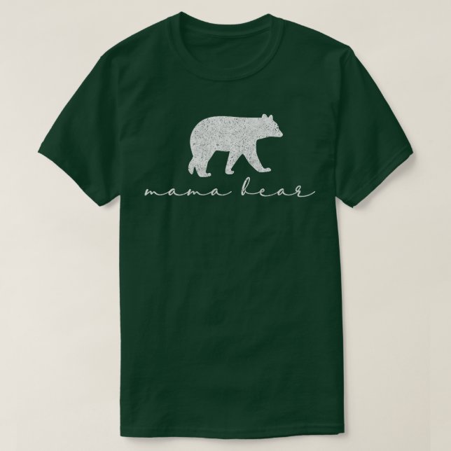 Mamma Bear Cute Mors dag Gift White T Shirt (Design framsida)