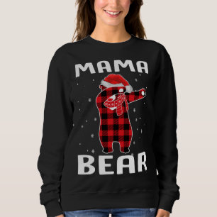 Mamma Bear Dabbing jul Pajama with Santa Hat T Shirt