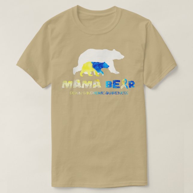 Mamma Bear Down Syndrome Awareness Survivors T Shirt (Design framsida)