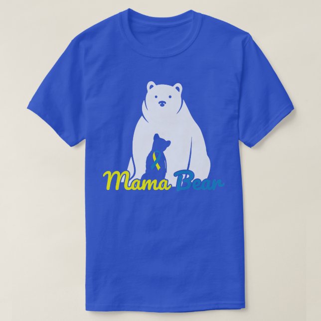 Mamma Bear Down Syndrome Awareness T21 Premium T Shirt (Design framsida)