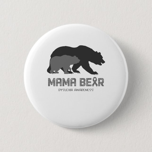 Mamma Bear Dyslexia Awareness Knapp (Framsida)