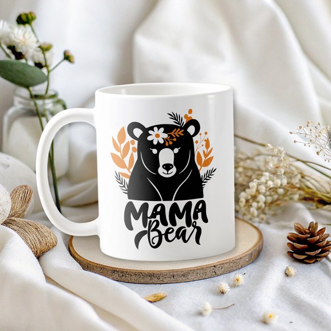 Mamma Bear Elegant Flowers Mamma Kaffemugg (Skapare uppladdad)
