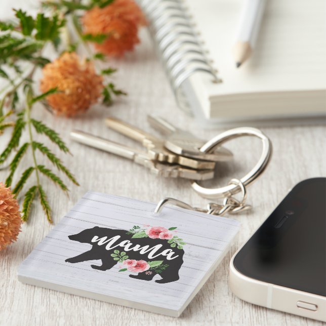 Mamma Bear Elegant Rustic Blommigt Flowers Mamma (Högra Framsidan)