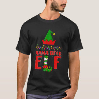 Mamma Bear Elf Matching Family Lighting jul T Shirt