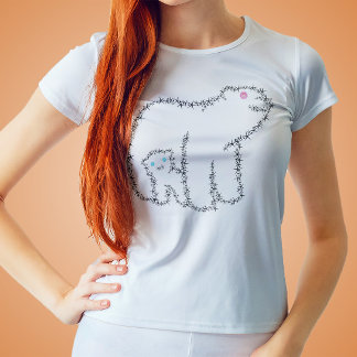 Mamma Bear Flowers Line T-Shirt