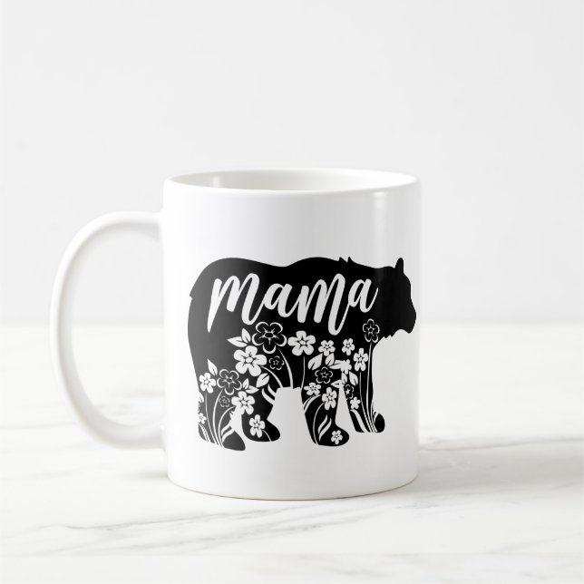Mamma Bear Flowers T-Shirt Kaffemugg (Vänster)