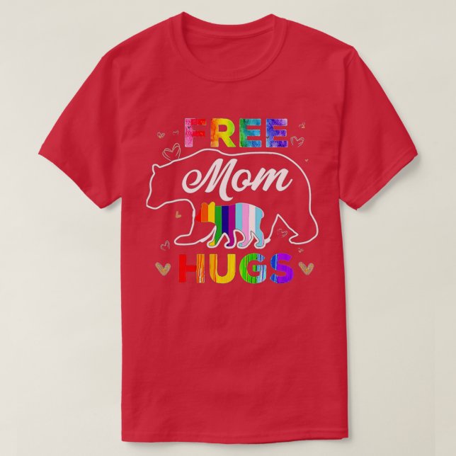 Mamma Bear Free Mamma Hugs Pride LGBTQ T Shirt (Design framsida)