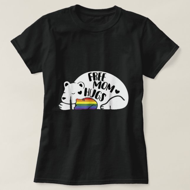 Mamma Bear Free Mamma Hugs T Shirt (Design framsida)