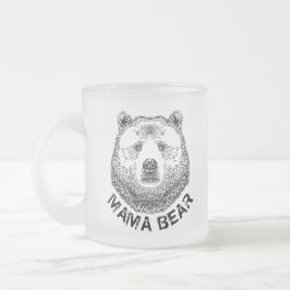 Mamma Bear, Hand plockade Illustration Frostad Glasmugg