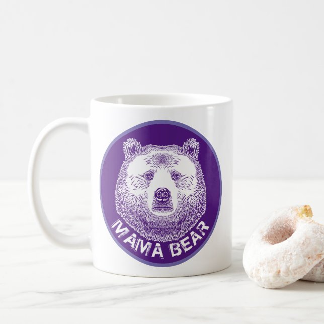 Mamma Bear, Hand plockade Illustration Kaffemugg (Med munk)