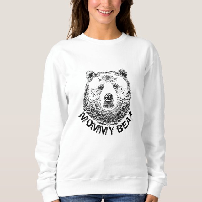 Mamma Bear, Hand plockade Illustration T Shirt (Framsida)